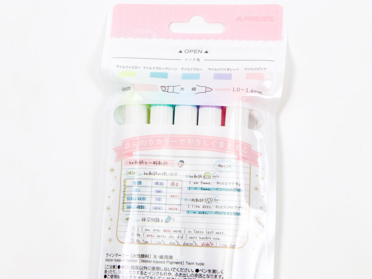 Zebra MildLiner 5 Color Sets 3PM Snack LTD