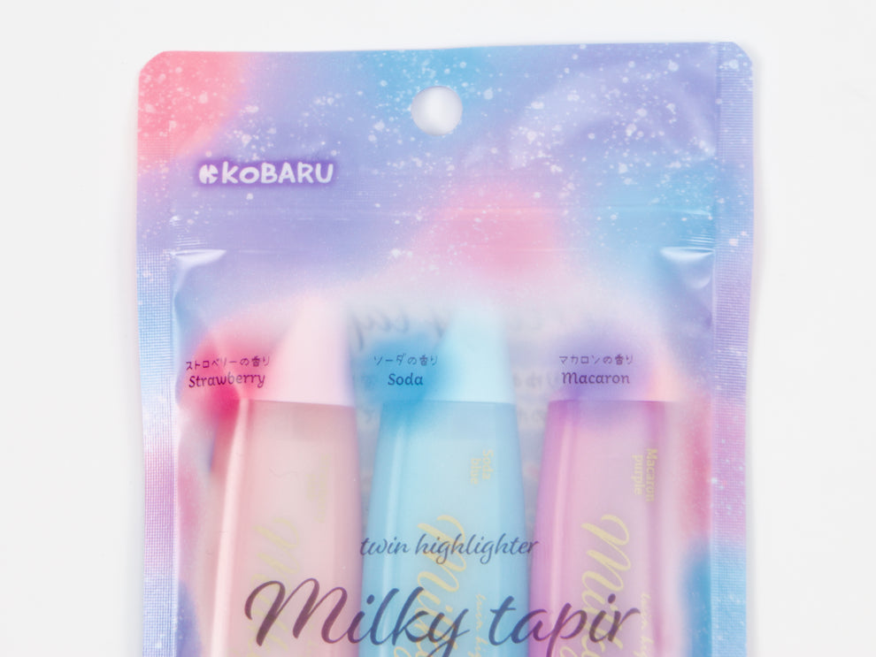 Kobaru Milky Tapir Scented Highlighters 3 Color Set - Tokyo Pen Shop