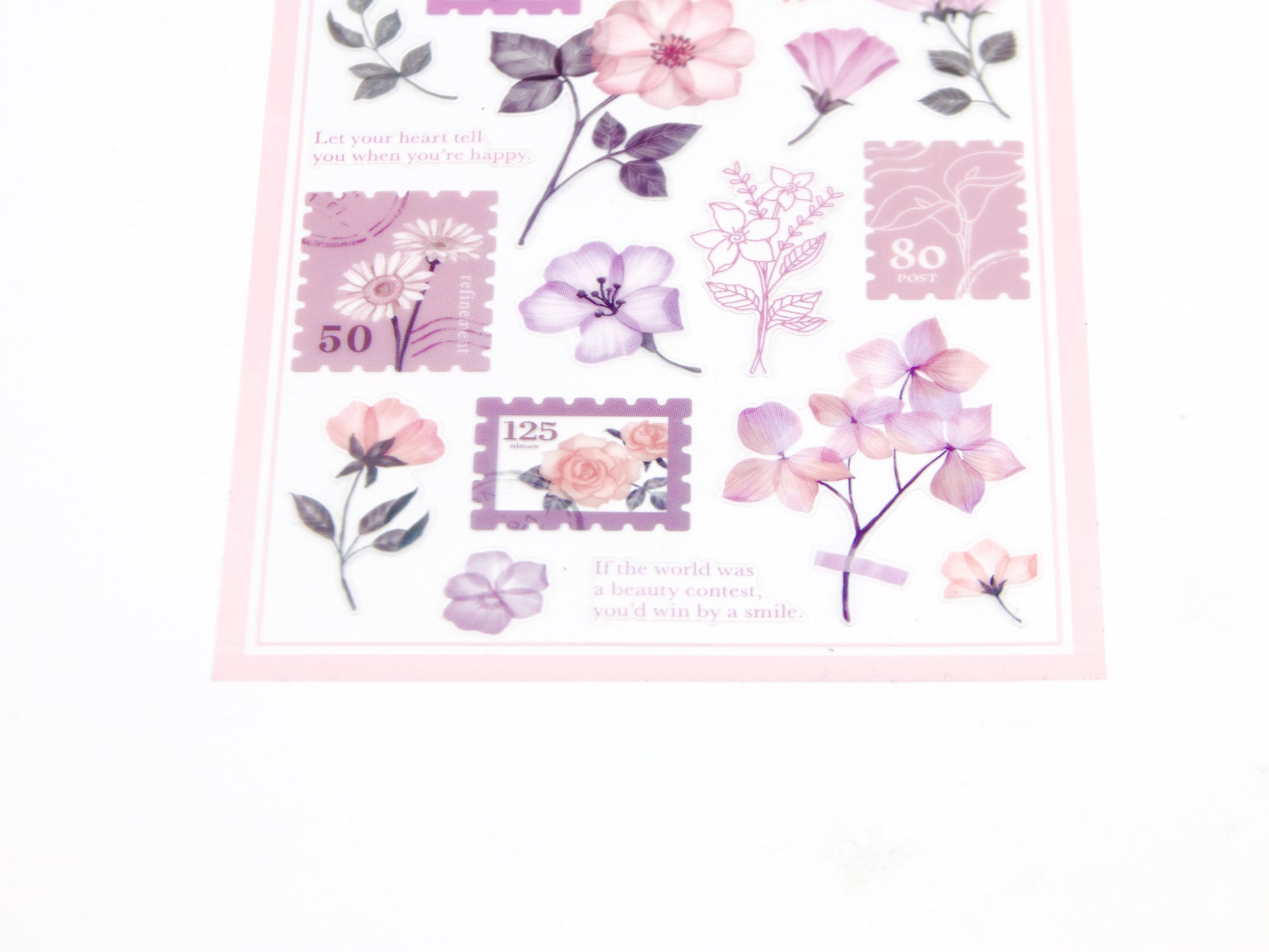 Mind Wave Oshibana Floral Stamp Stickers, Charcoal