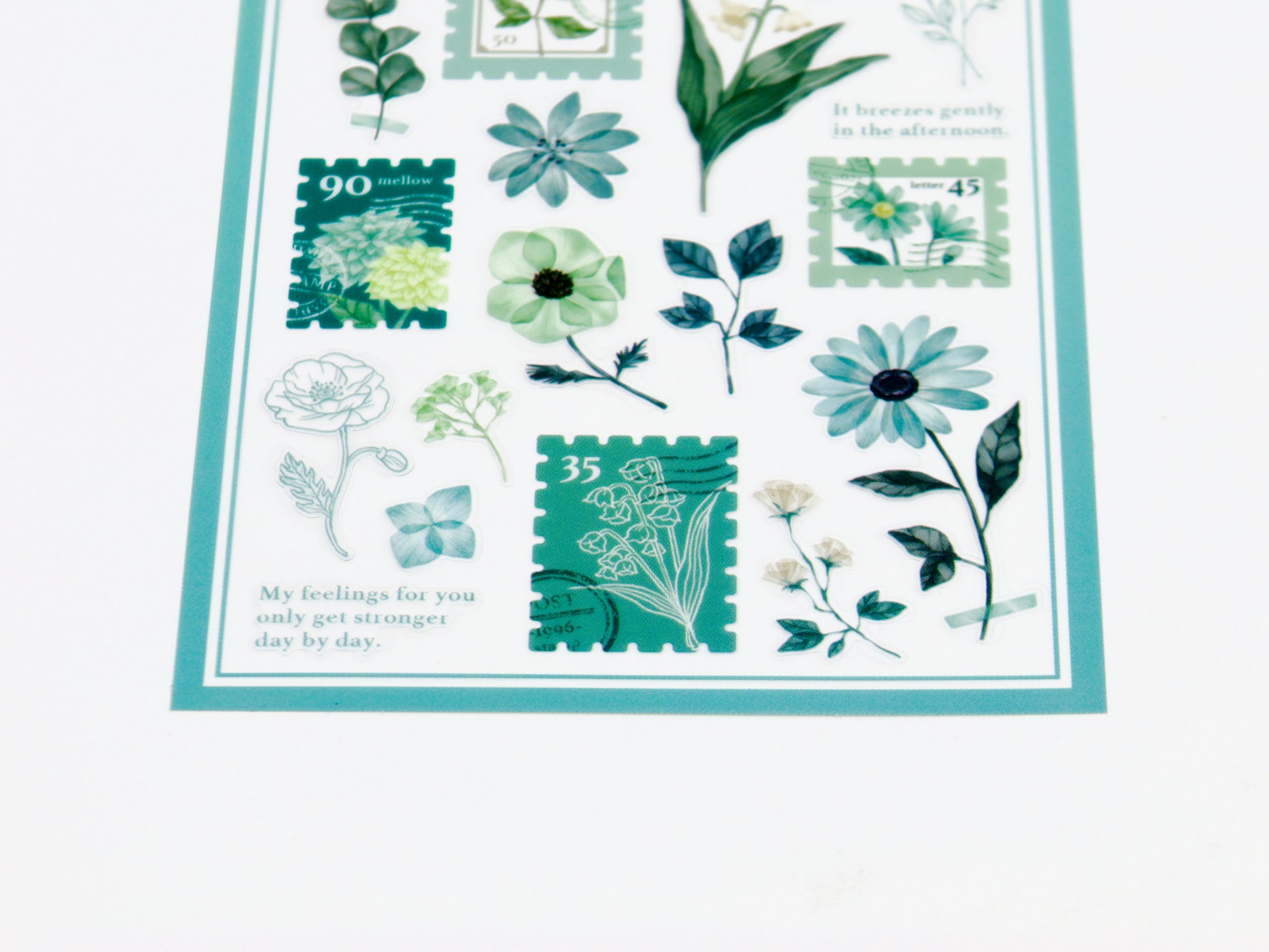 Mind Wave Oshibana Floral Stamp Stickers, Charcoal