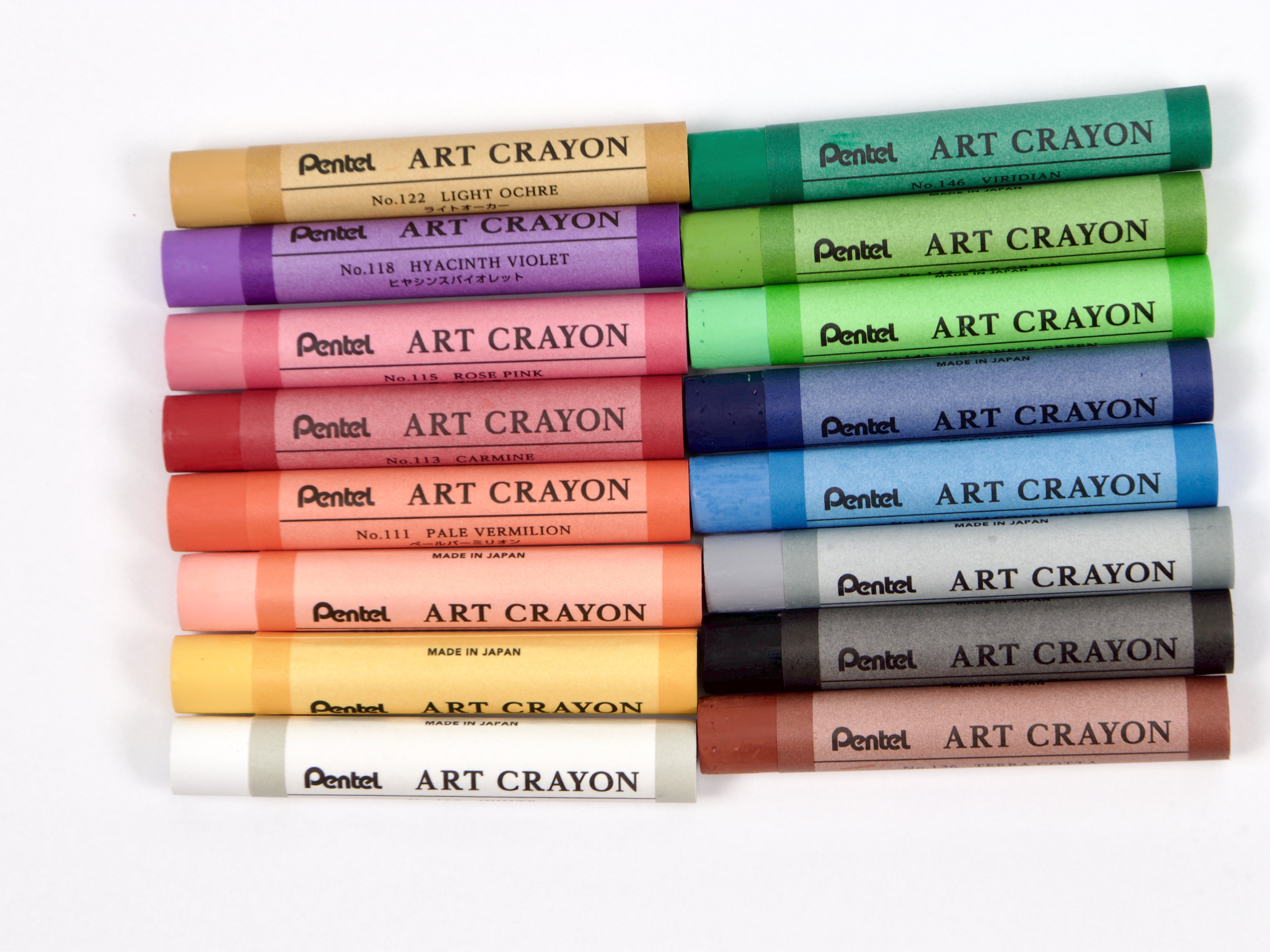 crayon品 Pentel Art Crayon 16 Color Set - Tokyo Pen Shop