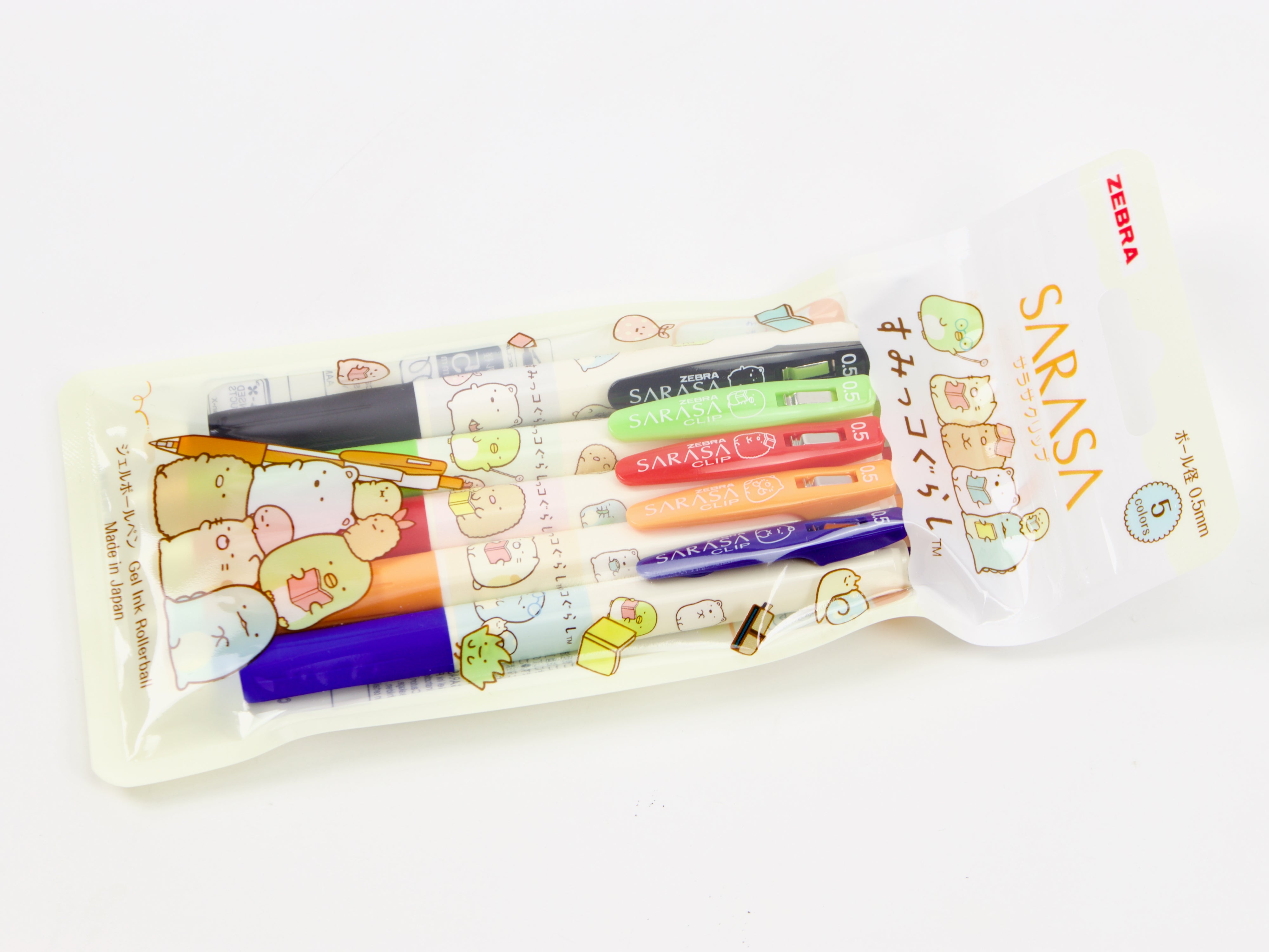 Sumikko Gurashi Sarasa Clip 5 Color Set LTD - Tokyo Pen Shop