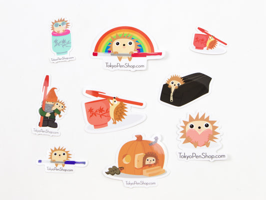 Juego de cinco diseños de pegatinas de la tienda de bolígrafos de Tokio