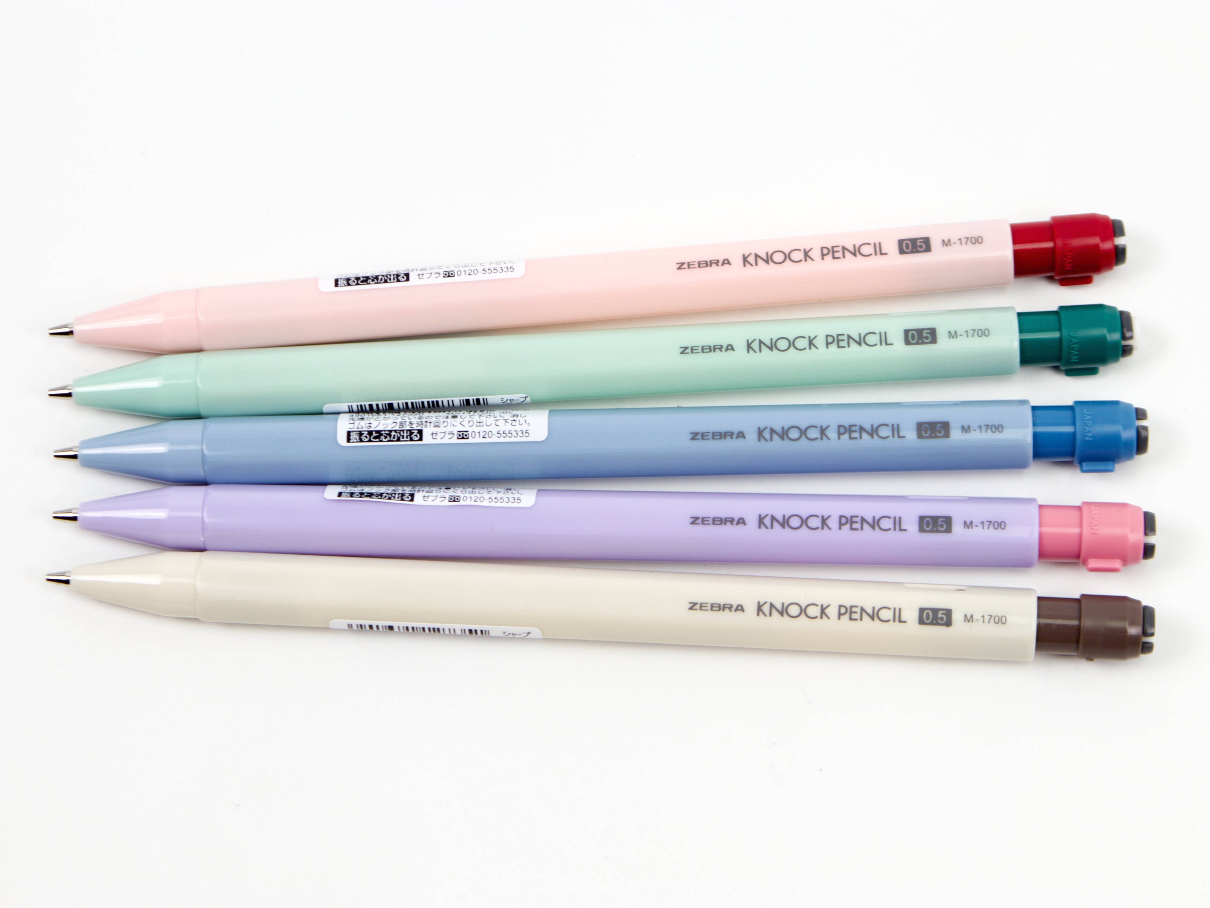 文房具・ステーショナリー maya Zebra Knock Pencil M-1700 Opaque Colors - Tokyo Pen Shop