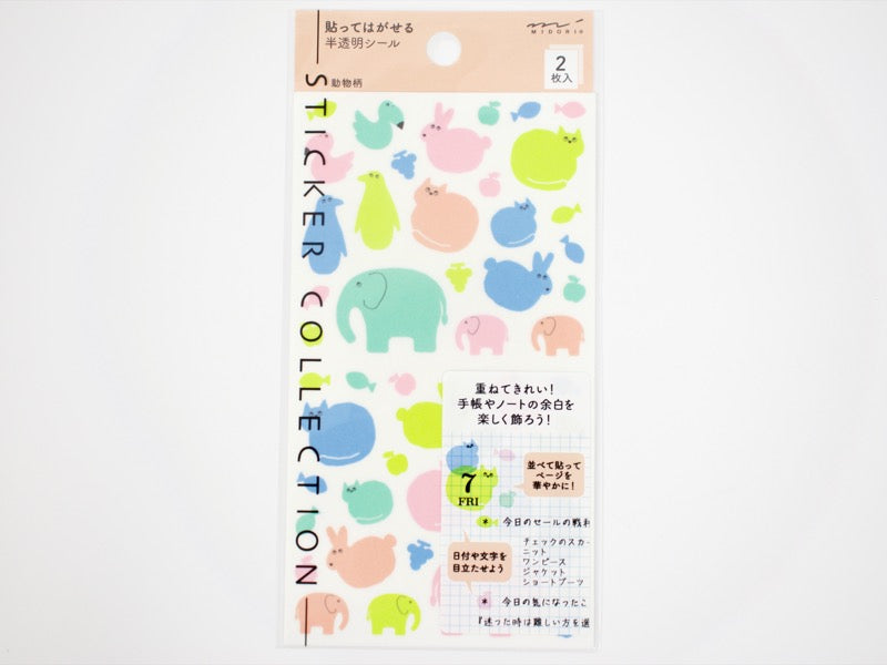 Midori Sticker Collection Translucent Colorful