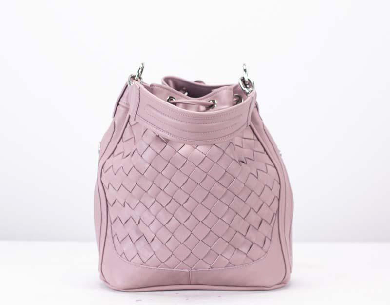 milloo Danae Bucket Bag Sandy Pink Handwoven
