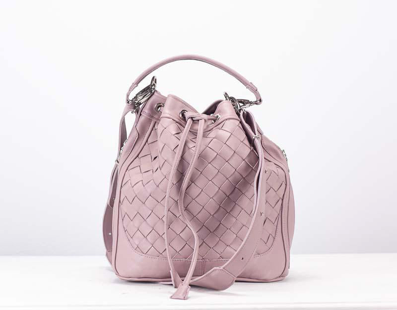 milloo Danae Bucket Bag Sandy Pink Handwoven