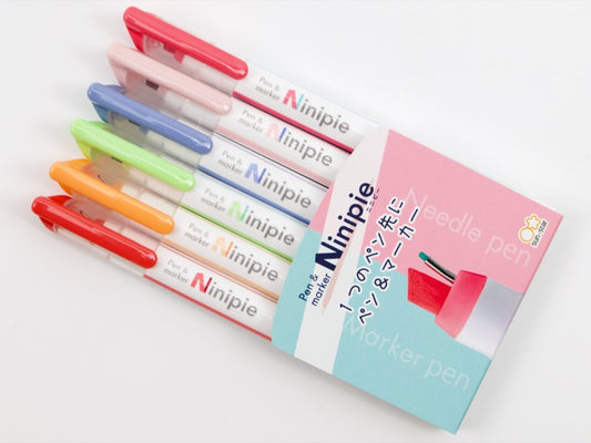 Sun-Star Ninipie BOLD Pen and Marker 6 Color Set