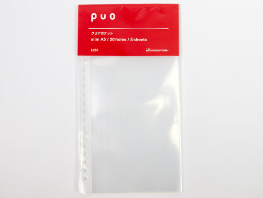 Maruman Puo A5 Slim Clear Pocket Sheets (8 sheets)
