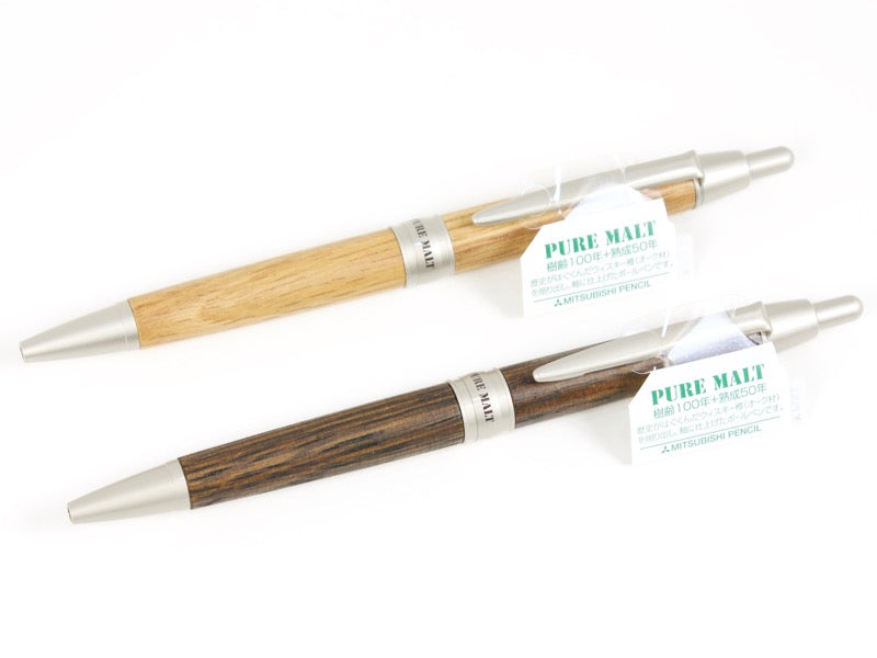 Penna A Sfera Mitsubishi Pure Malt Natural 0.7mm - Modello SS1015.70, Corpo In Legno, Retrattile