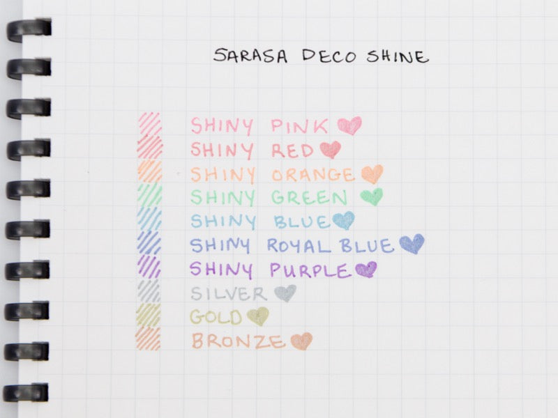 Sarasa Clip Deco Shine 10 Color Set