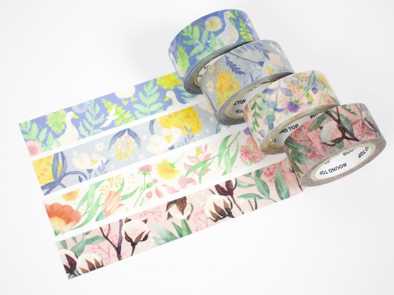 Washi floral primaveral con parte superior redonda