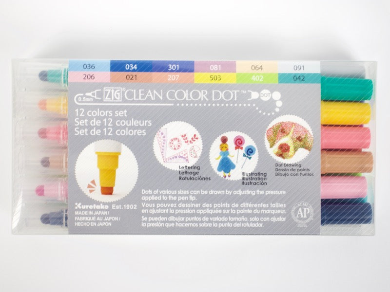 Kuretake Clean Color Dot 12 Color Set